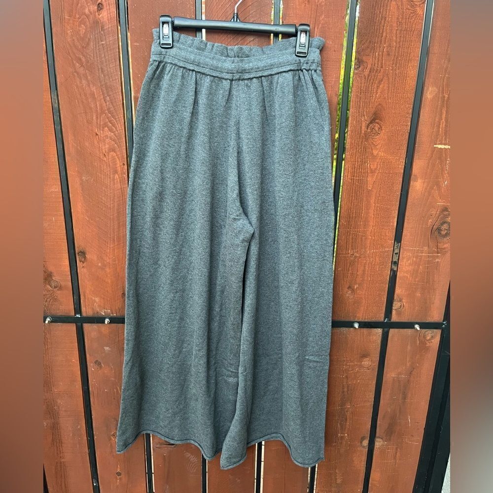 Lunya Dark Gray Cozy Cotton Silk Relaxed Wide Leg Trouser Pants Boho Small - Picture 3 of 7
